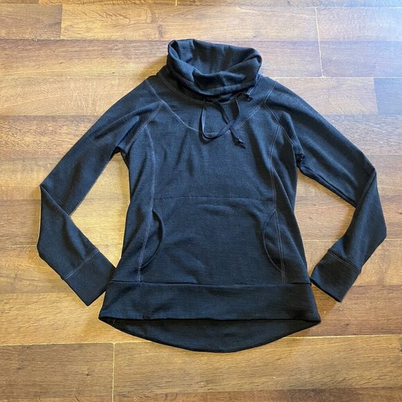 Kuhl Sweater Womens Small Black Funnel Neck Outdoor Pullover Thumbholes Athletic - Picture 1 of 5